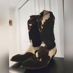 Vintage Cowhide Cowboy Boots